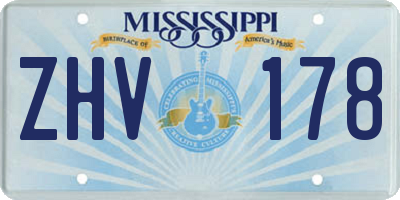 MS license plate ZHV178