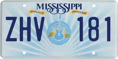 MS license plate ZHV181