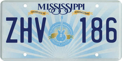 MS license plate ZHV186