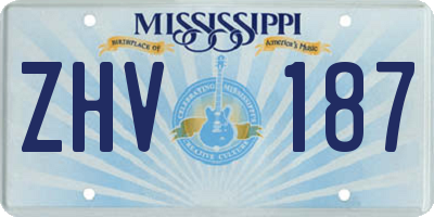 MS license plate ZHV187
