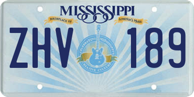 MS license plate ZHV189