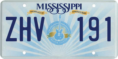 MS license plate ZHV191