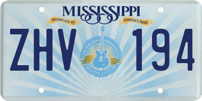 MS license plate ZHV194