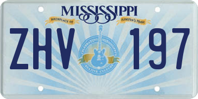 MS license plate ZHV197