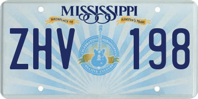 MS license plate ZHV198