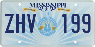 MS license plate ZHV199