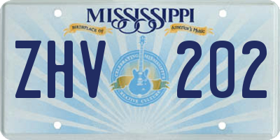 MS license plate ZHV202