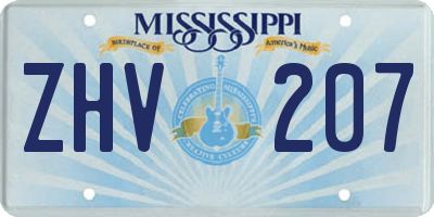 MS license plate ZHV207
