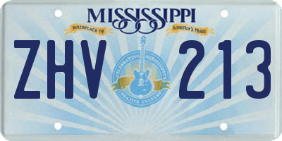 MS license plate ZHV213