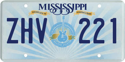 MS license plate ZHV221
