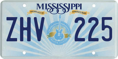 MS license plate ZHV225