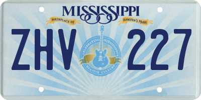 MS license plate ZHV227