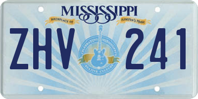 MS license plate ZHV241