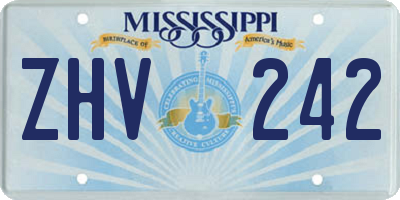 MS license plate ZHV242
