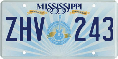MS license plate ZHV243