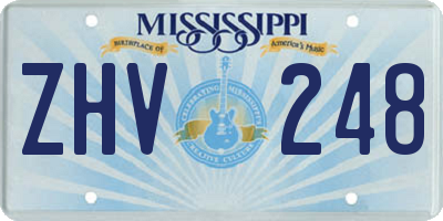 MS license plate ZHV248