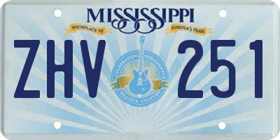 MS license plate ZHV251