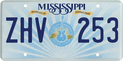 MS license plate ZHV253