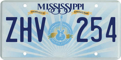MS license plate ZHV254