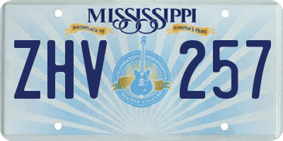 MS license plate ZHV257