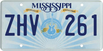MS license plate ZHV261