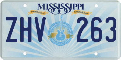 MS license plate ZHV263