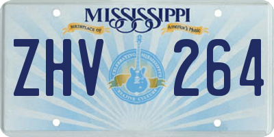 MS license plate ZHV264