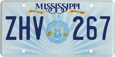 MS license plate ZHV267