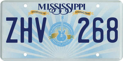 MS license plate ZHV268