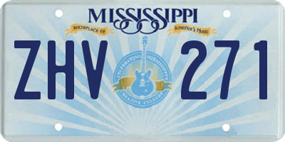MS license plate ZHV271