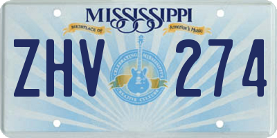 MS license plate ZHV274