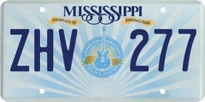 MS license plate ZHV277