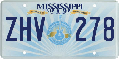 MS license plate ZHV278