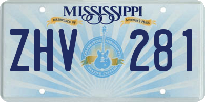MS license plate ZHV281