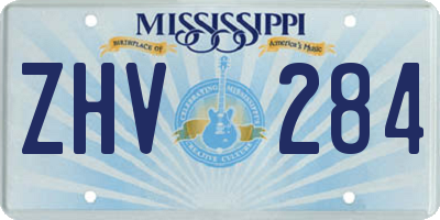 MS license plate ZHV284