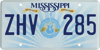 MS license plate ZHV285