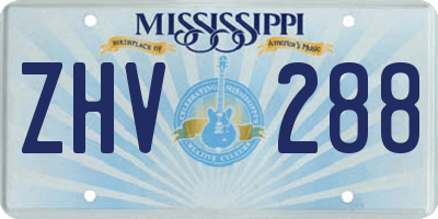 MS license plate ZHV288