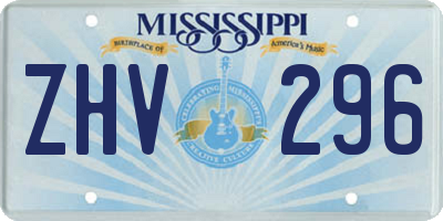 MS license plate ZHV296