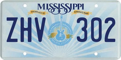 MS license plate ZHV302