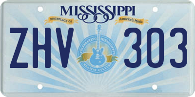 MS license plate ZHV303