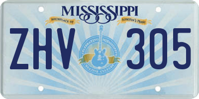 MS license plate ZHV305