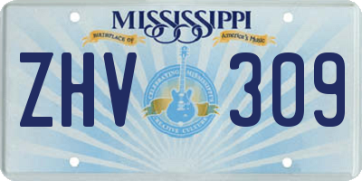 MS license plate ZHV309
