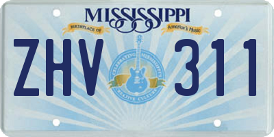 MS license plate ZHV311