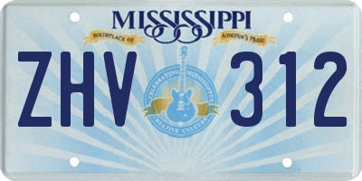 MS license plate ZHV312