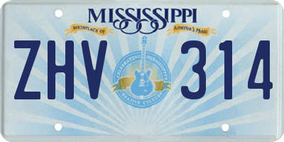 MS license plate ZHV314