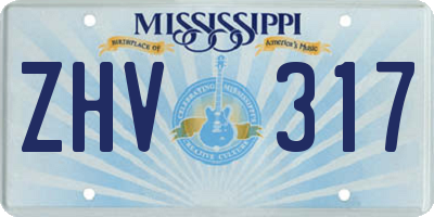 MS license plate ZHV317