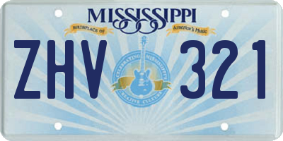 MS license plate ZHV321