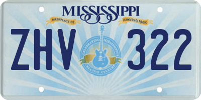MS license plate ZHV322