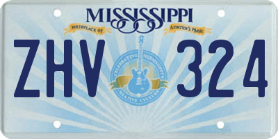 MS license plate ZHV324