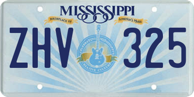 MS license plate ZHV325